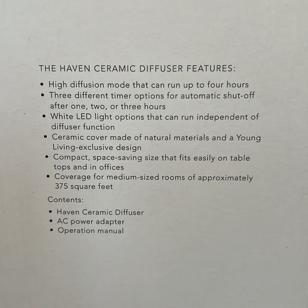 New Young Living Haven Ceramic Diffuser - Picture 4 of 7